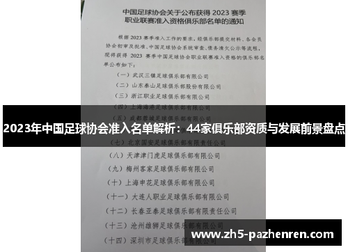 2023年中国足球协会准入名单解析:44家俱乐部资质与发展前景盘点 2023年中国足球协会准入名单解析:44家俱乐部资质与发展前景盘点